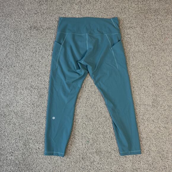 Lululemon Athletica Wunder Cropped Persian Blue Leggings US Women's 14 Plus - Picture 3 of 4